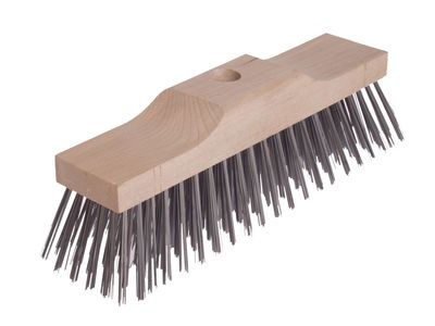 Lessmann LES146201 Raised Wooden Stock Broom Head 6 Row Steel Wire 300 x 70mm