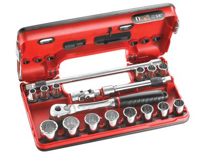 Facom FCMJLDBOX501 3/8in Drive Socket Detection Box Socket Set, 18 Piece