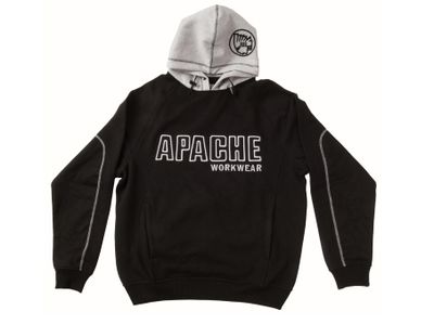 Apache APAHOODBGM Hooded Sweatshirt Black/Grey - M (38/40in)
