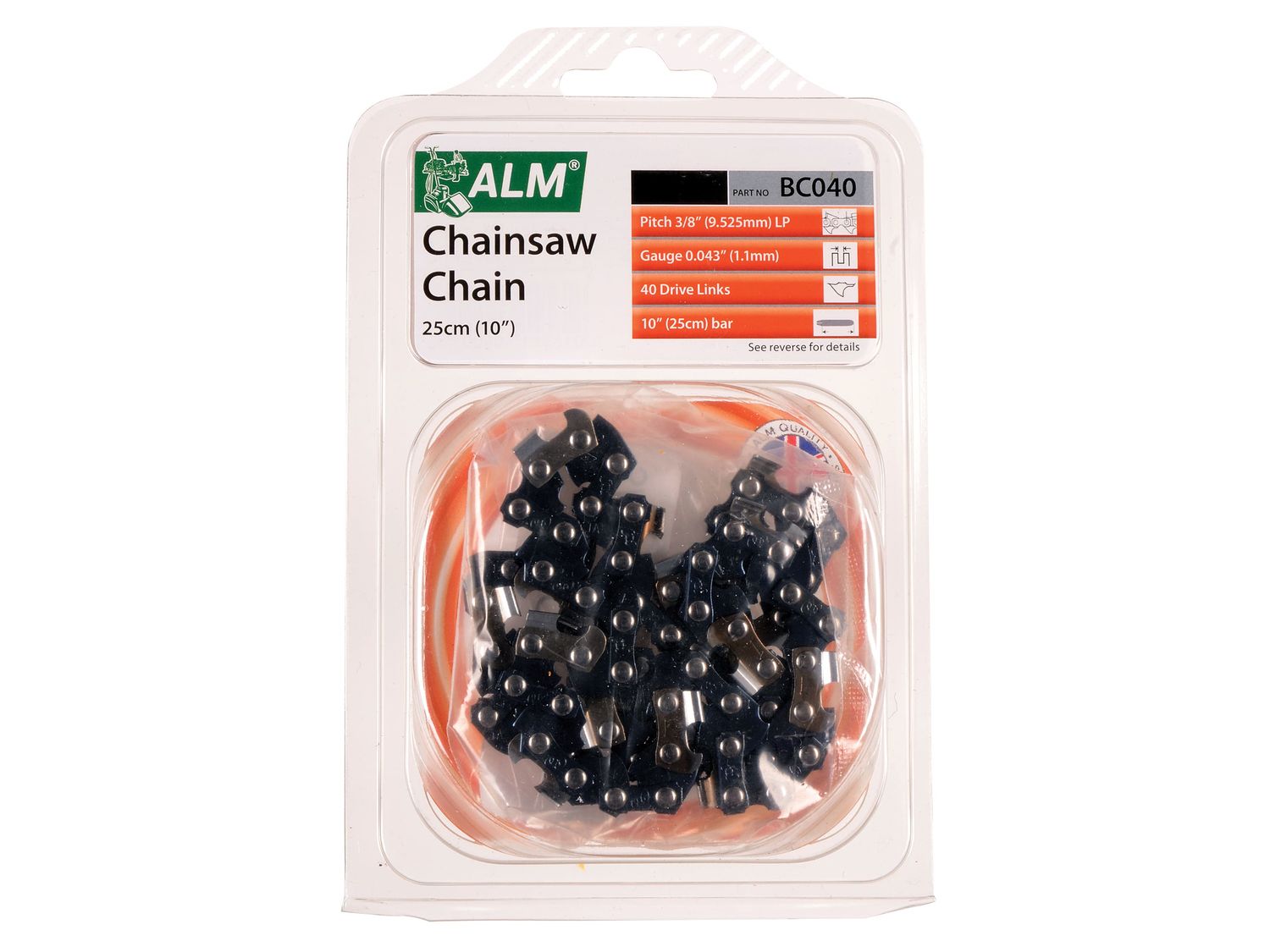 ALM Manufacturing ALMBC040 BC040 Chainsaw Chain 3/8in x 40 links - Fits 25cm Bars