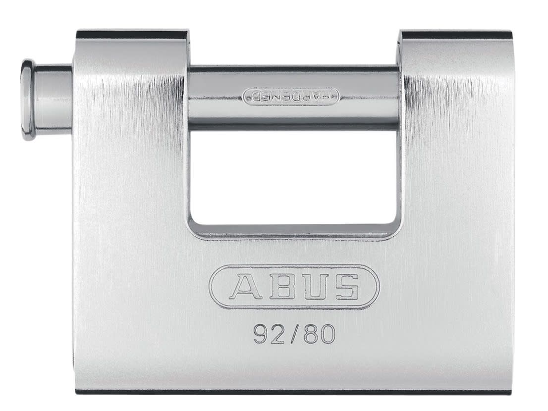 ABUS Mechanical ABU9280 92/80mm Monoblock Brass Body Shutter Padlock