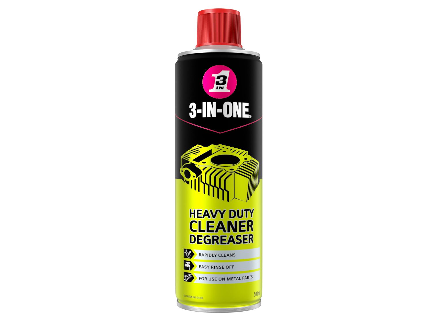 3-IN-ONE HOW44605 3-IN-ONE Heavy-Duty Cleaner Degreaser 500ml