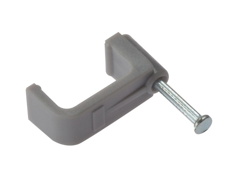 ForgeFix FORFCC6G Cable Clip Flat Grey 6.00mm Box 100