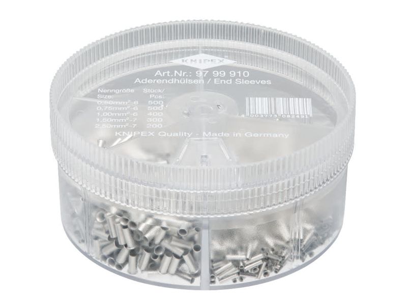 Knipex KPX9799910 Non-Insulated Wire Ferrules Assortment Box, 1,900 Piece