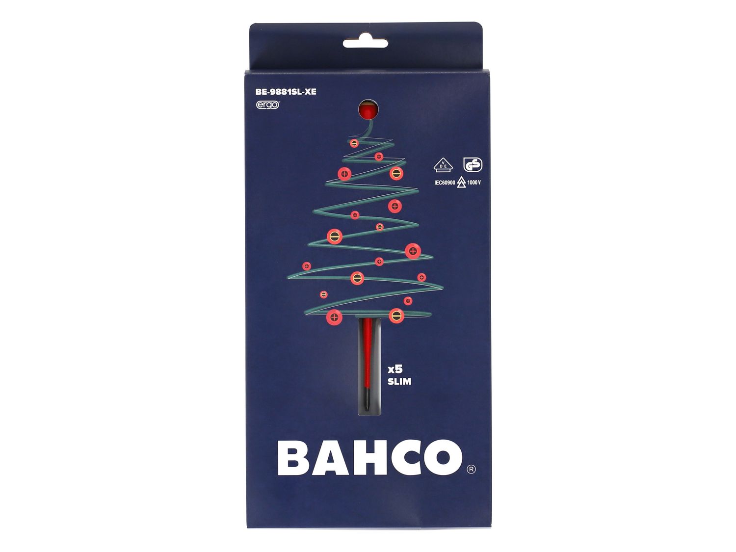 Bahco BAH9881SLXE XMAS BE-9881SL ERGO™ Slim VDE Insulated Screwdriver Set, 5 Piece