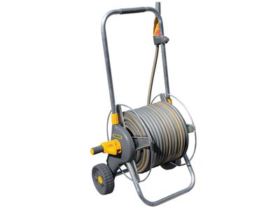 Hozelock HOZ2436 2436 60m Metal Pro Hose Cart &amp; 30m of 12.5mm Hose