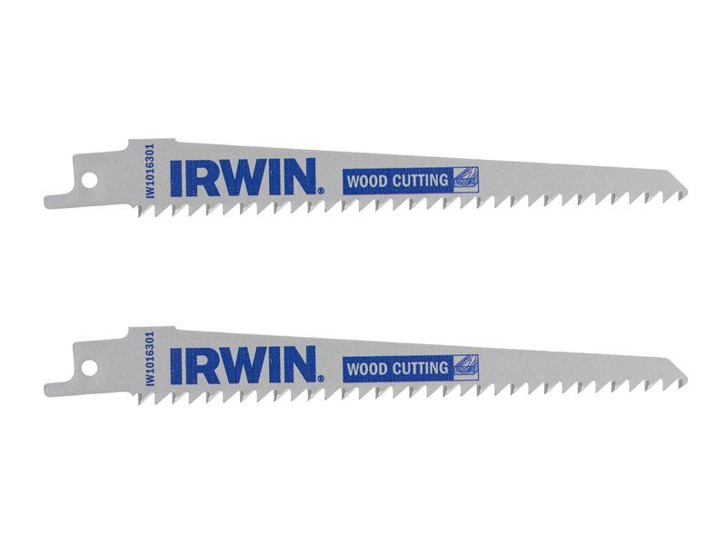 IRWIN IRWIW1016301 Sabre Saw Blade Wood/PVC Cutting 152mm Pack of 2