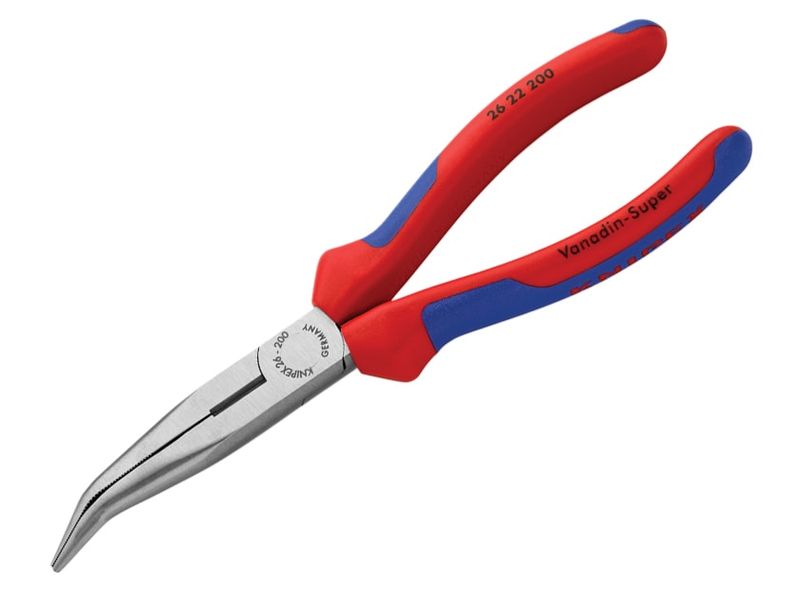 Knipex KPX2622200 Bent Snipe Nose Side Cutting Pliers Multi-Component Grip 200mm (8in)