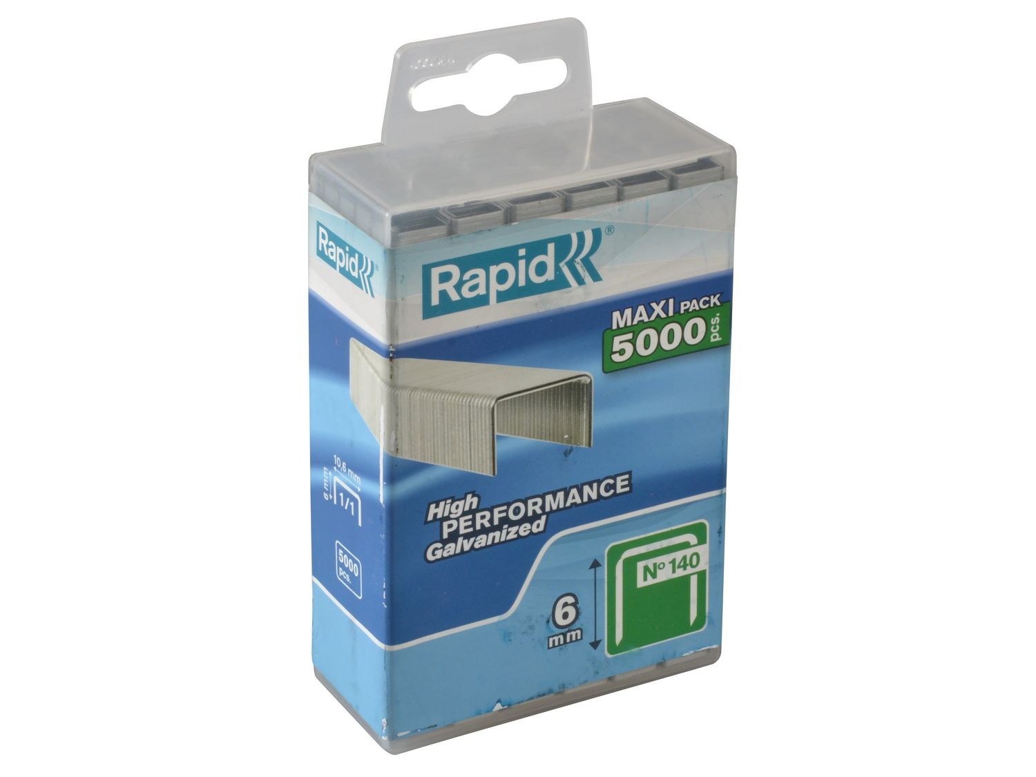 Rapid RPD1406PP 140/6 6mm Galvanised Staples (Poly Pack 5000)