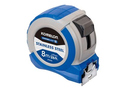 Komelon KOMIPT87E Stainless Steel PowerBlade™ Pocket Tape 8m/26ft (Width 27mm)