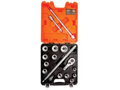 Bahco BAHSLX17 SLX17 3/4in Drive Socket Set, 17 Piece