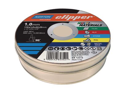 Flexovit FLV839907 Clipper Multi-Materials Cutting Discs 115 x 22.23mm (Tin of 10)