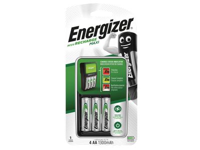 Energizer ENGCOMPAC Maxi Charger plus 4 x AA 1300 mAh Batteries
