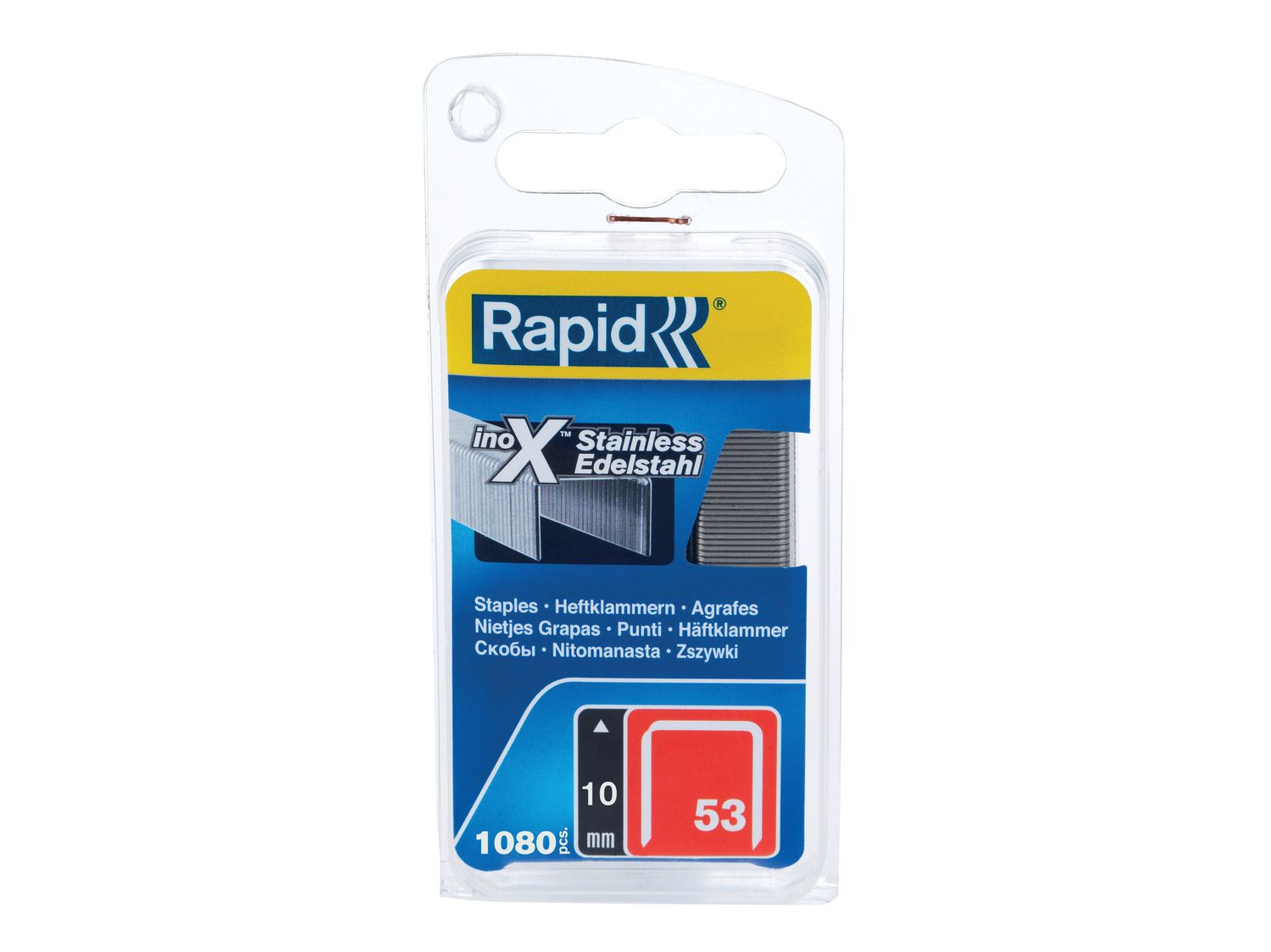 Rapid RPD40109511 53/10B 10mm Stainless Steel Fine Wire Staples (Box 1080)