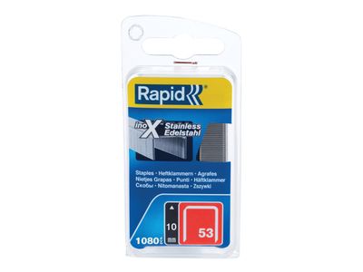 Rapid RPD40109511 53/10B 10mm Stainless Steel Fine Wire Staples (Box 1080)