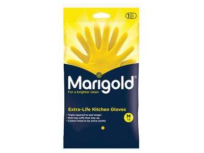 Marigold MGD145407 Extra-Life Kitchen Rubber Gloves - Medium (6 Pairs)