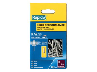 Rapid RPD5001440 High Performance Rivets 4.8 x 25mm (Box 200)