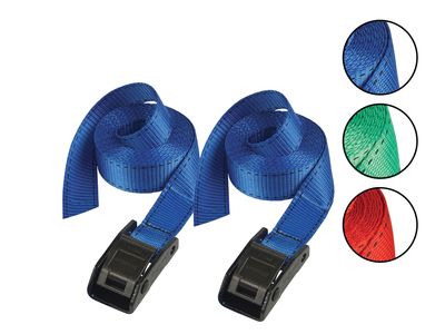Master Lock MLK3379ECOL Lashing Strap with Metal Buckle, Coloured 5m 150kg (Pack 2)