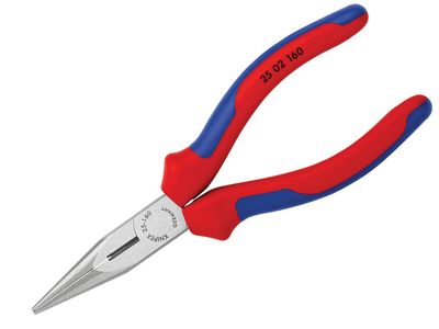 Knipex KPX2502160 Snipe Nose Side Cutting Pliers (Radio) Multi-Component Grip 160mm (6.1/4in)