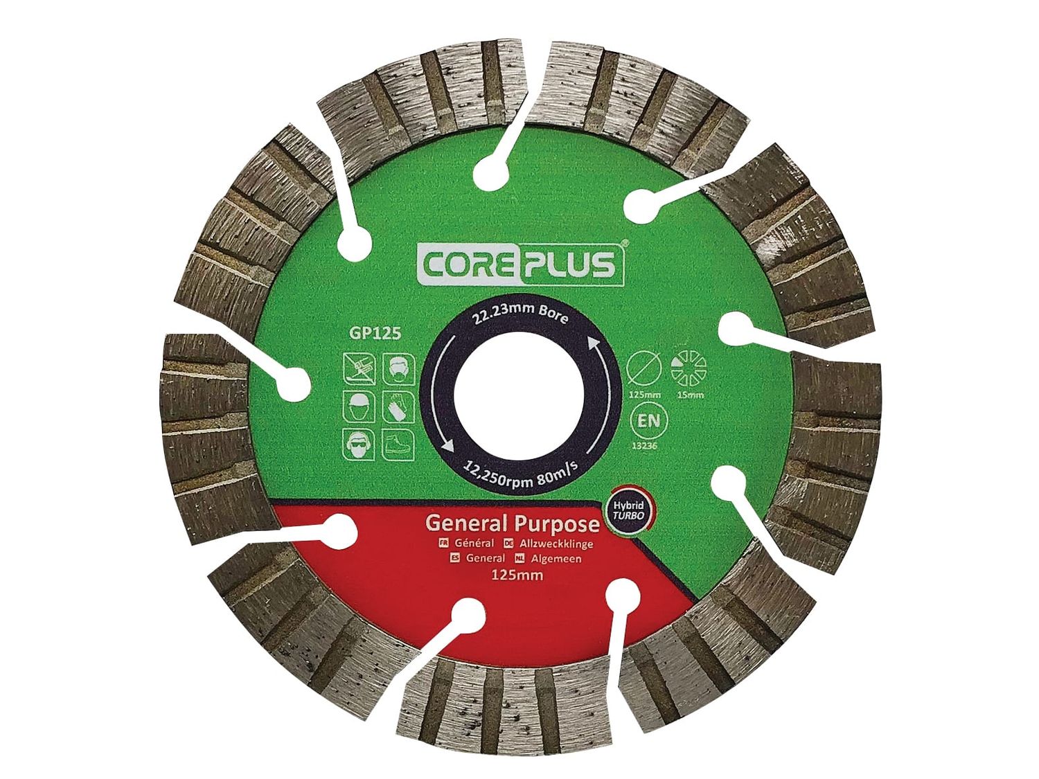CorePlus CORDBGP125 GP125 General-Purpose Hybrid Turbo Diamond Blade 125mm