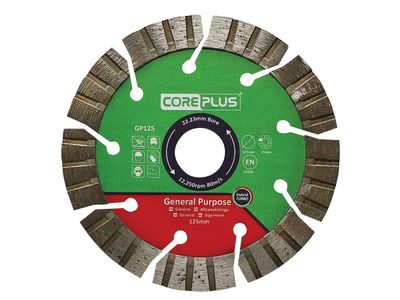 CorePlus CORDBGP125 GP125 General-Purpose Hybrid Turbo Diamond Blade 125mm
