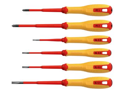 Hultafors HUL444465 VDE Pozidriv &amp; Slotted Screwdriver Set, 6 Piece