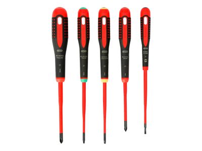 Bahco BAH9871SL BE-9871SL ERGO™ Slim VDE Insulated Screwdriver Set, 5 Piece