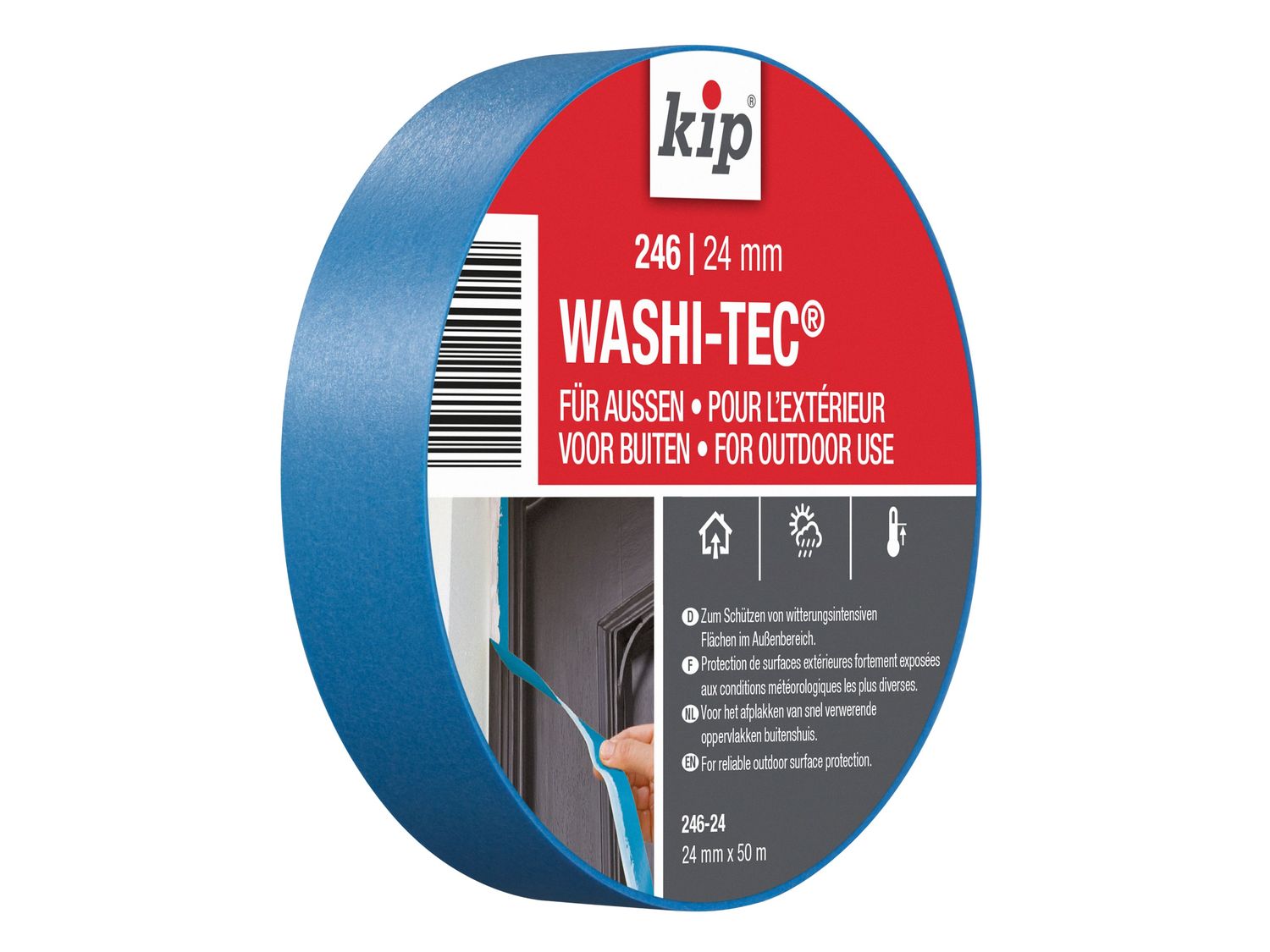 KIP KIP222845 246 Premium Outdoor WASHI-TEC Masking Tape 24mm x 50m