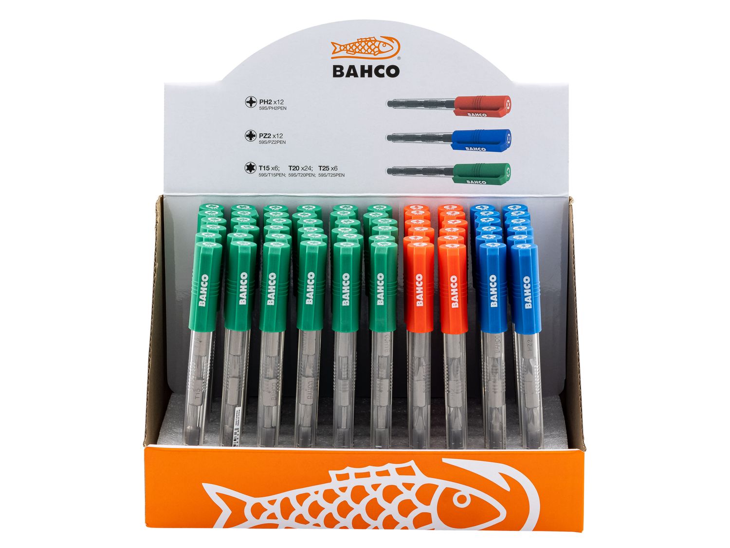 Bahco BAH59S60PEN Screwdriver Bit Pen Display, 60 Piece