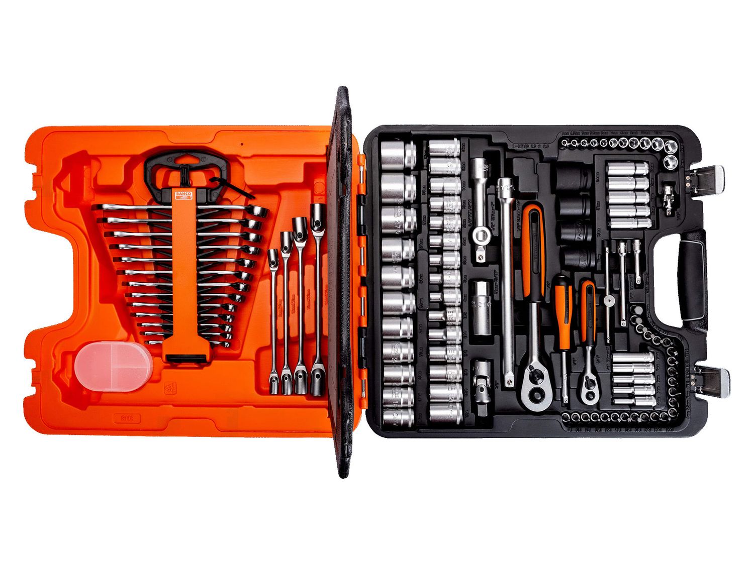 Bahco BAHS108 S108 1/4in &amp; 1/2in Drive Socket &amp; Combination Spanner Set, 108 Piece