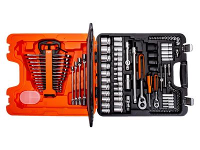 Bahco BAHS108 S108 1/4in &amp; 1/2in Drive Socket &amp; Combination Spanner Set, 108 Piece
