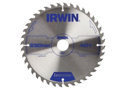 IRWIN IRW1897206 Construction Circular Saw Blade 230 x 30mm x 40T ATB