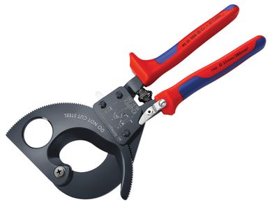 Knipex KPX9531280 Ratchet Action Cable Shears Multi-Component Grip 280mm