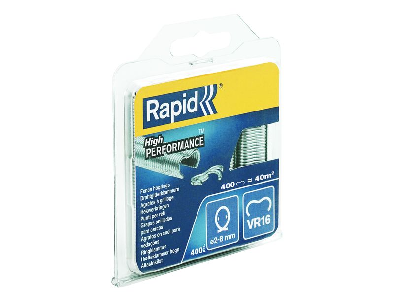 Rapid RPDVR16GA400 VR16 Fence Hog Rings Pack 400 Galvanised