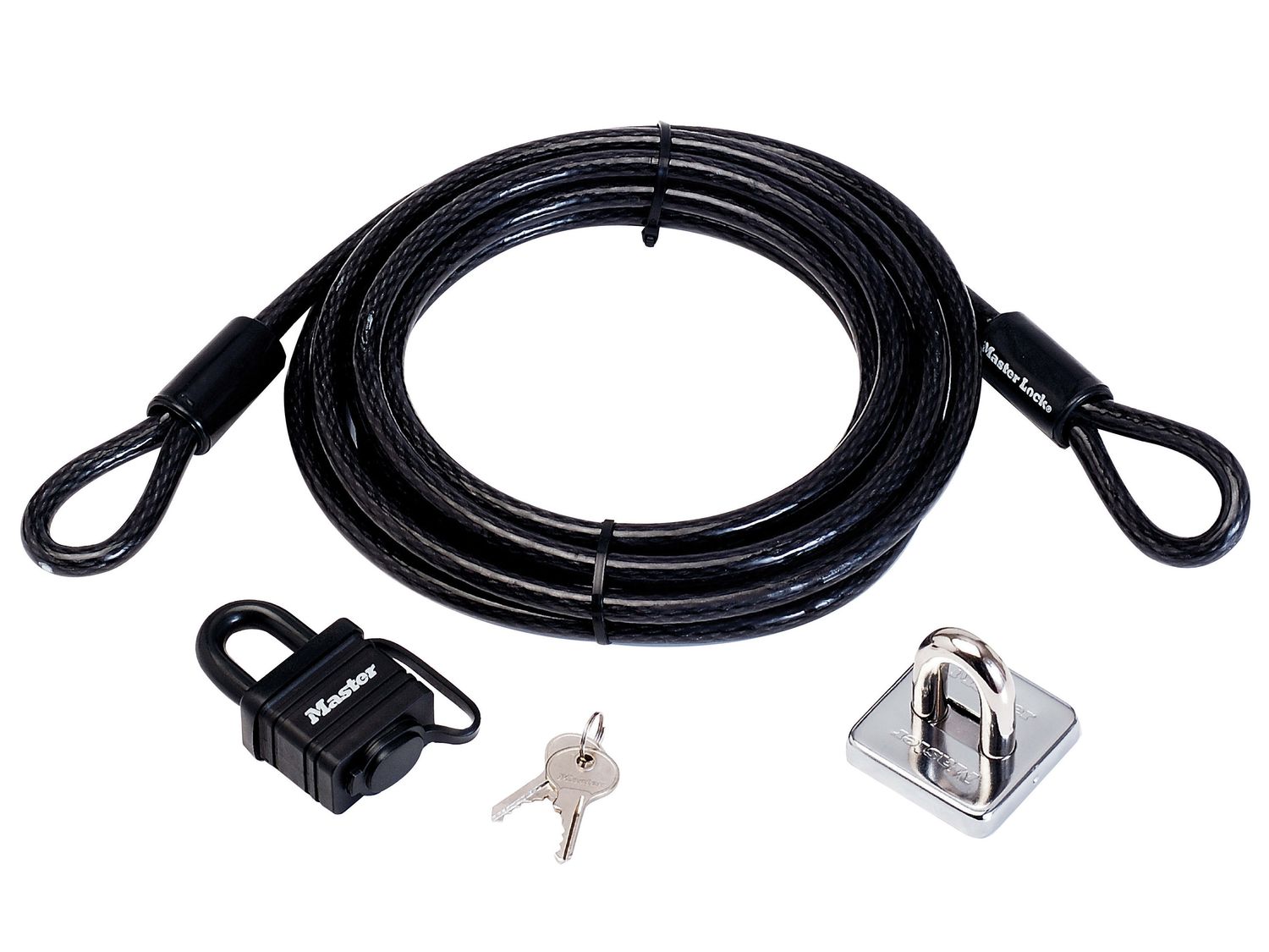 Master Lock MLK8271E Garden Security Kit with Lock Anchor &amp; Cable 4.5m