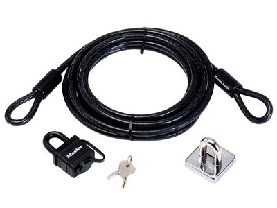 Master Lock MLK8271E Garden Security Kit with Lock Anchor &amp; Cable 4.5m