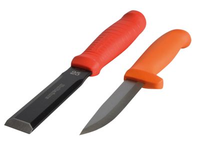 Hultafors HULEDC25HVK Chisel EDC 25mm &amp; Craftsmen&#39;s Knife HVK in a Double Holster