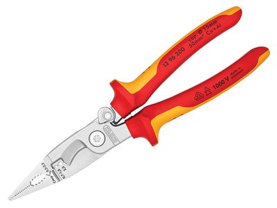 Knipex KPX1396200 VDE Multifunctional Installation Pliers with Opening Spring 200mm