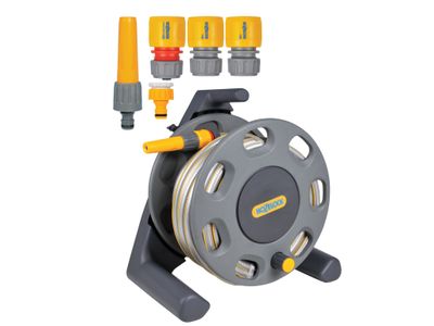 Hozelock HOZ2412 2412 30m Freestanding Compact Hose Reel + 25m of 12.5mm Hose