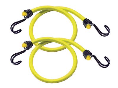Master Lock MLK3022E Twin Wire Bungee Cord 100cm Yellow 2 Piece