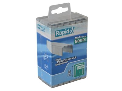 Rapid RPD1408PP 140/8 8mm Galvanised Staples (Poly Pack 5000)