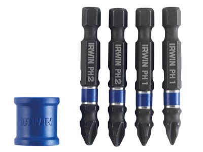 IRWIN IRW1923416 Phillips/Pozidriv Impact Magnetic Screwdriver Bit Set, 5 Piece