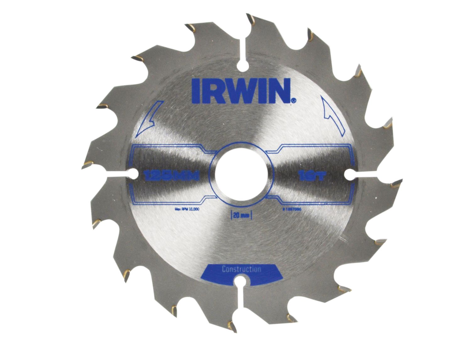 IRWIN IRW1897086 Construction Circular Saw Blade 125 x 20mm x 16T ATB
