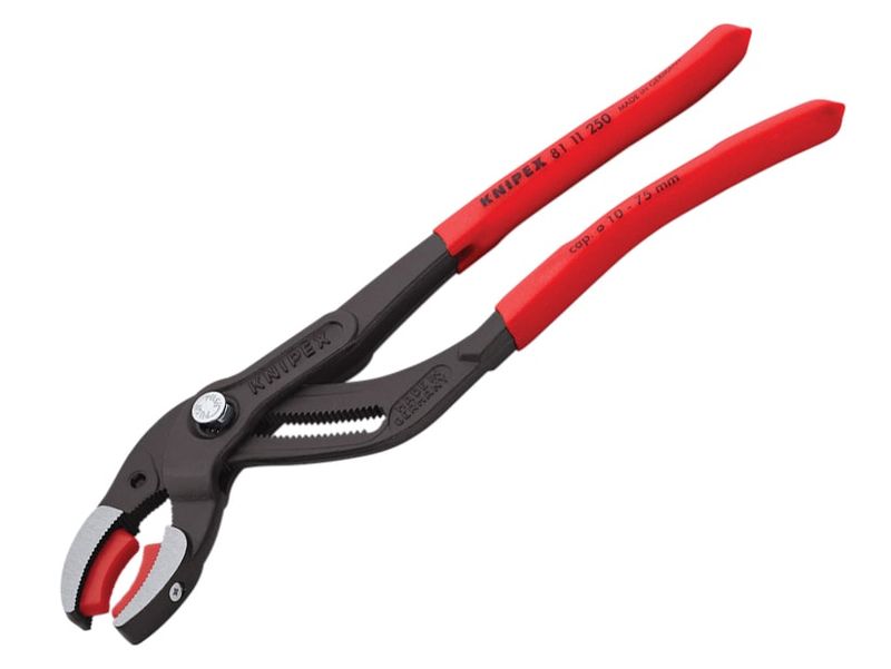 Knipex KPX8111250 Plastic Pipe Grip Pliers Plastic Jaws Black 250mm
