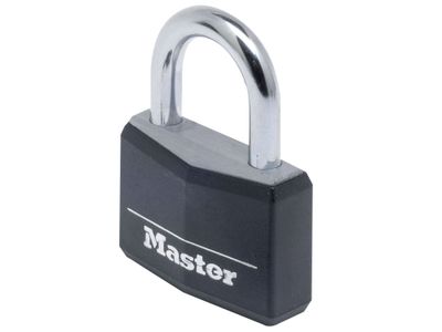 Master Lock MLK9140BLK Aluminium Black Vinyl Cover 40mm Padlock 4-Pin