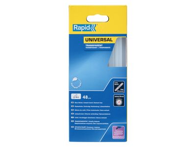 Rapid RPD5001411 Universal Glue Sticks, Transparent 12 x 190mm (Pack 48)