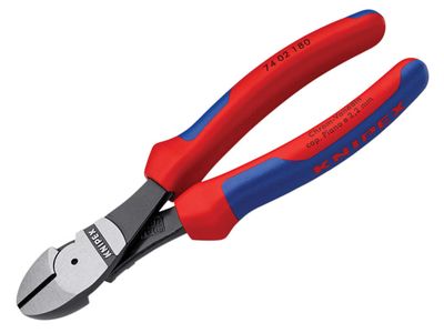 Knipex KPX7402180 High Leverage Diagonal Cutters Multi-Component Grip 180mm