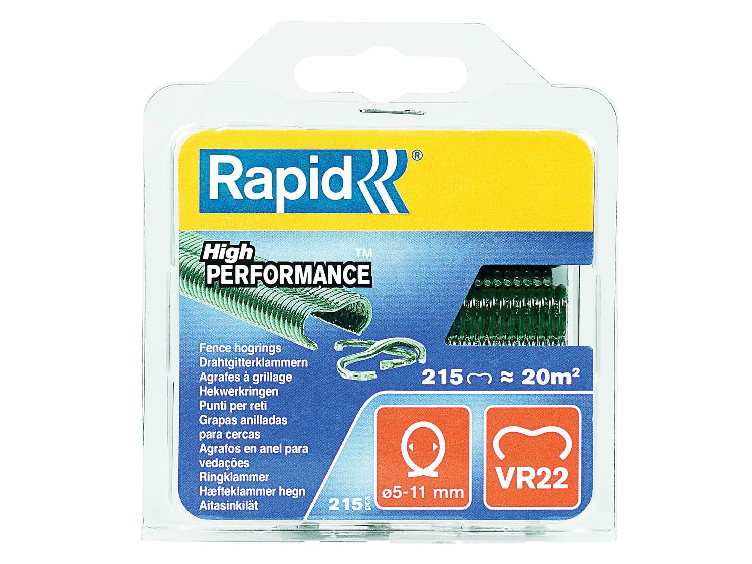 Rapid RPDVR22GA215 VR22 Fence Hog Rings Pack 215 Galvanised