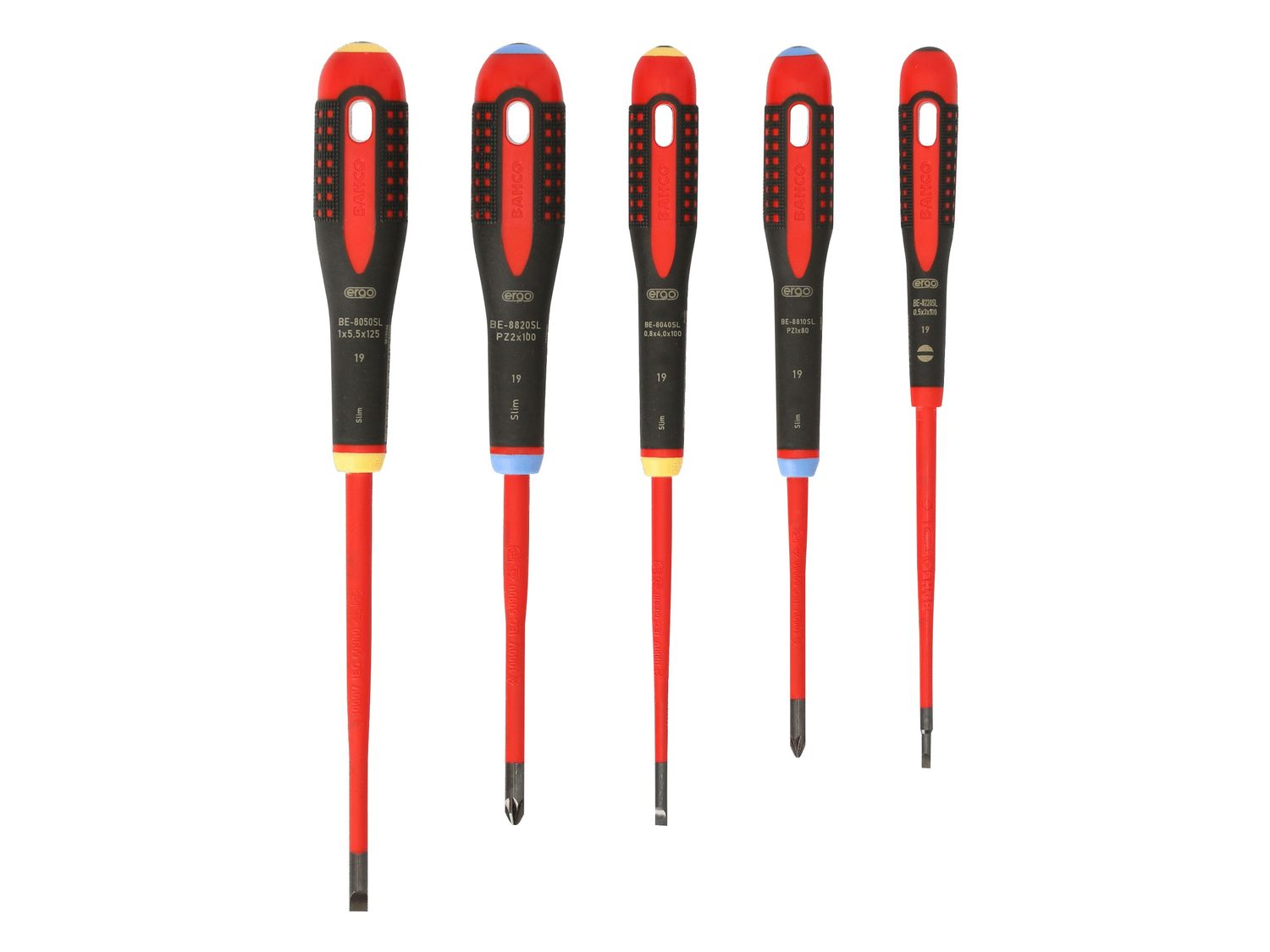 Bahco BAH9882SL BE-9882SL ERGO™ Slim VDE Insulated Screwdriver Set, 5 Piece