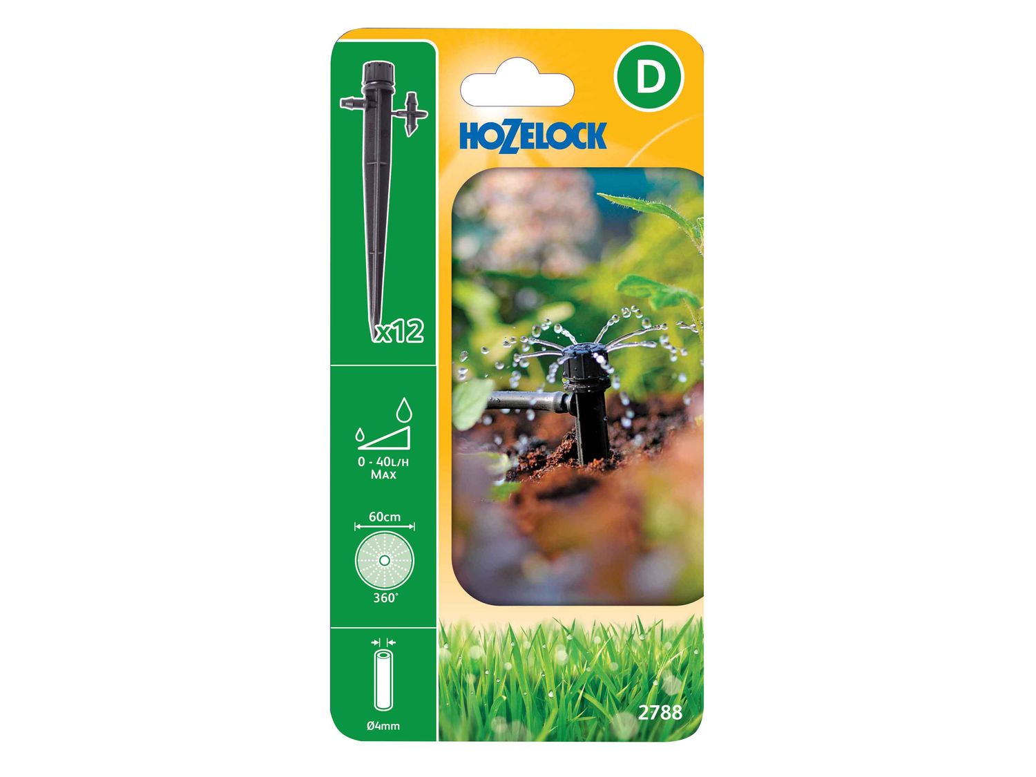 Hozelock HOZ27880012 2788 End of Line Adjustable Mini Sprinkler on Stake 4mm (Pack 12)